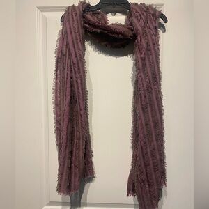 Maya Textured Mauve Striped Scarf